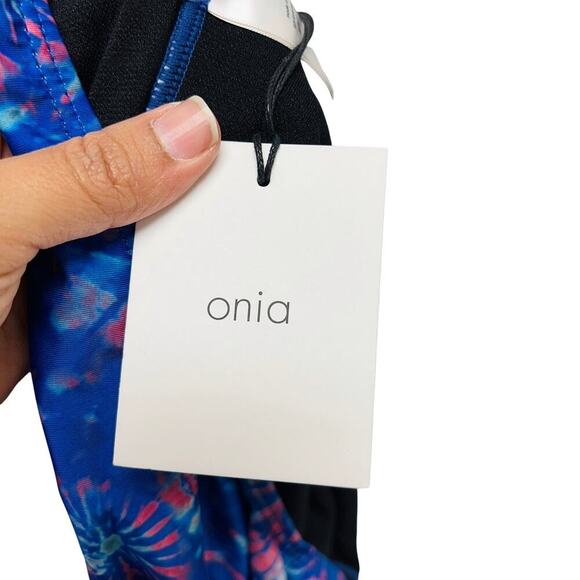 Onia One‎ Piece Tie Dye Fireworks Swimwear Backless Blue - Picture 5 of 6